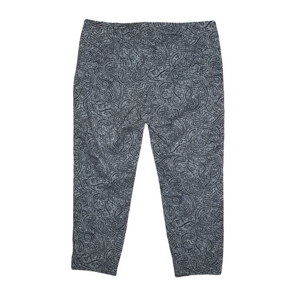 J.JILL $79 Stretch Cotton Paisley Print Cropped Pant Size 16 - Picture 2 of 4